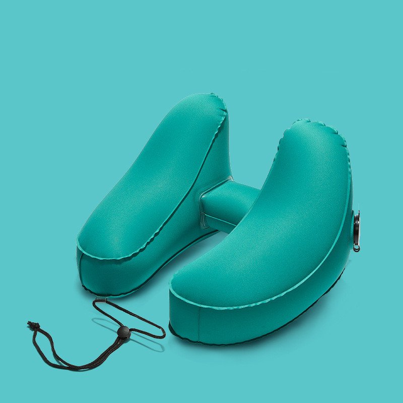 Hooded Travel Pillow H Shaped Inflatable Neck Pillow Folding Lightweight Nap Car Seat Office Airplane Sleeping Cushion Pillows - Image 10