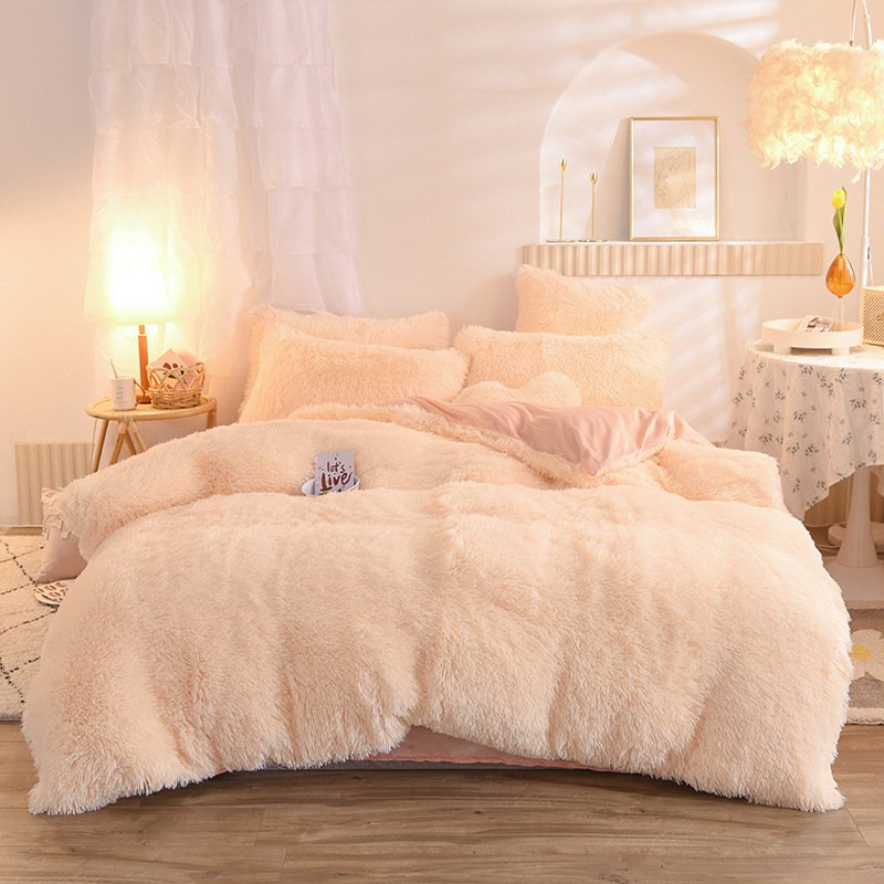 Luxury Thick Fleece Duvet Cover Queen King Winter Warm Bed Quilt Cover Pillowcase Fluffy Plush Shaggy Bedclothes Bedding Set Winter Body Keep Warm - Image 3