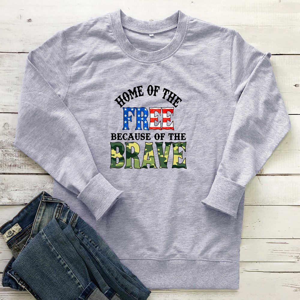 FREE BRAVE letter colored printed hoodie - Image 4