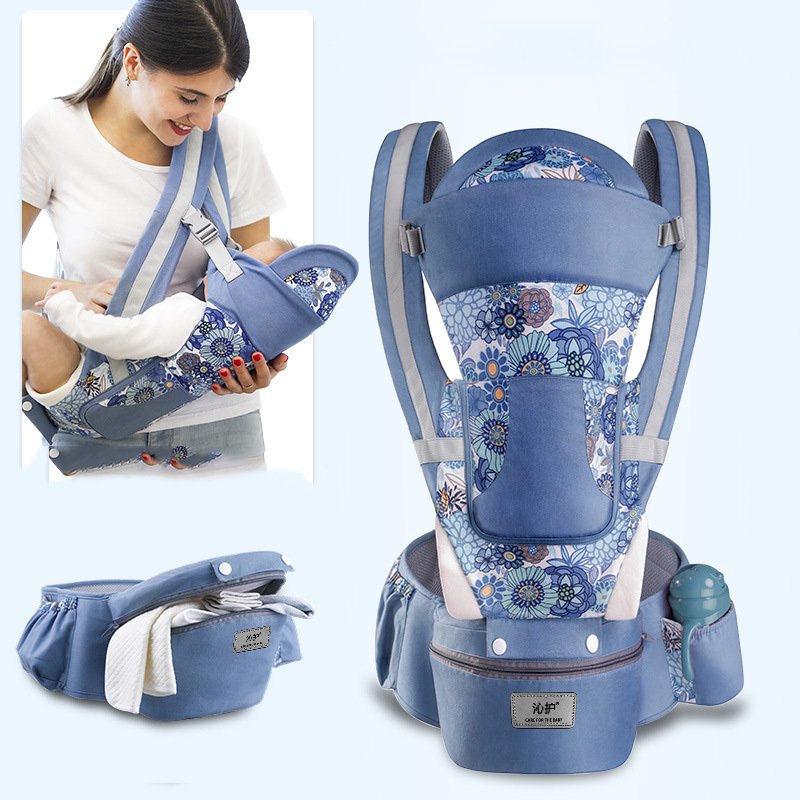 Ergonomic Baby Carrier Infant Baby Hipseat Carrier 3 In 1 Front Facing Ergonomic Kangaroo Baby Wrap Sling - Image 4