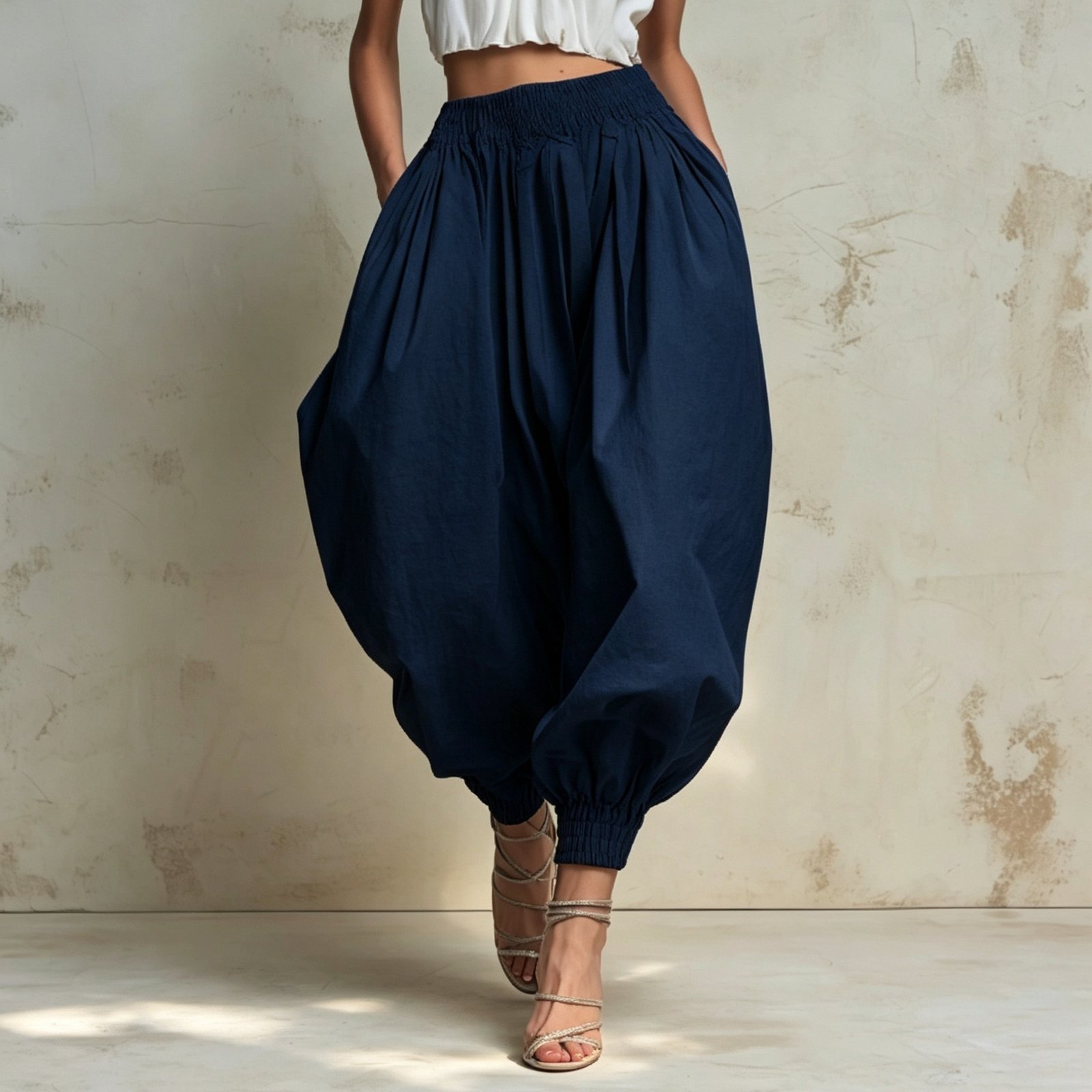 Women's Summer High-waisted Elastic-waist Bloomers