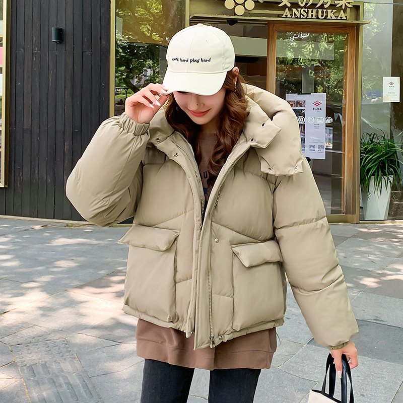 Women's Short, Loose-fit Casual Cotton Jacket With Large Pockets - Image 3