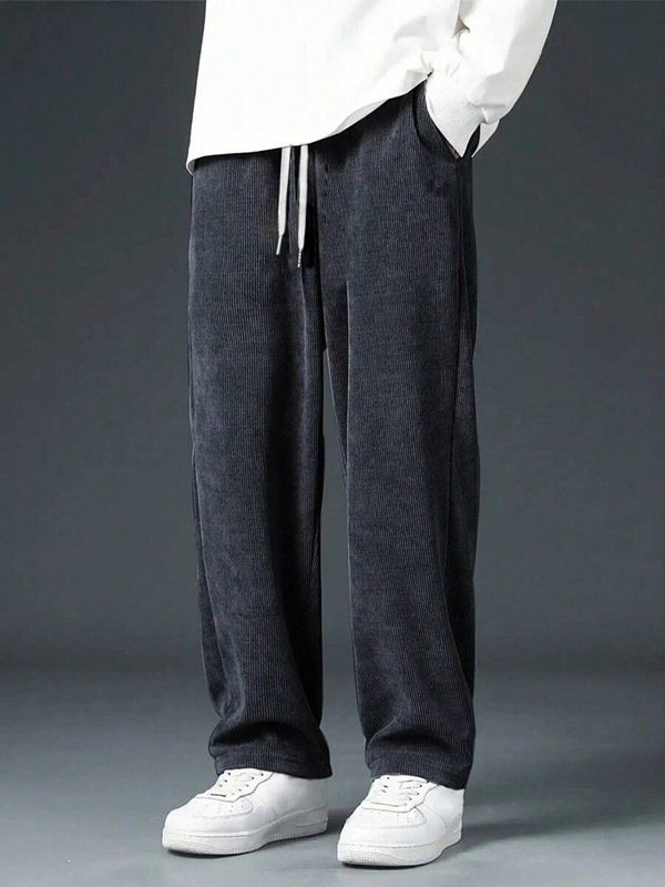Men's Corduroy Straight-Leg Sweatpants Casual Wide-Leg Pants - Image 10
