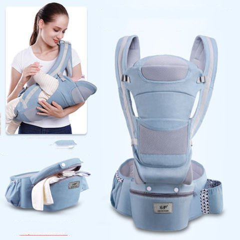 Ergonomic Baby Carrier Infant Baby Hipseat Carrier 3 In 1 Front Facing Ergonomic Kangaroo Baby Wrap Sling - Image 10