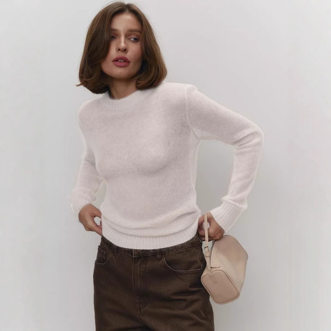 Women's Sheer Knit Bottoming Sweater - Image 2