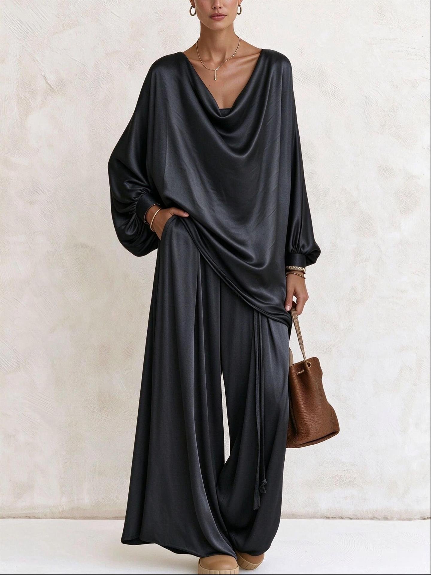 Women's Wide-leg Pants Two-piece Suit Fashion Leisure Suit - Image 9