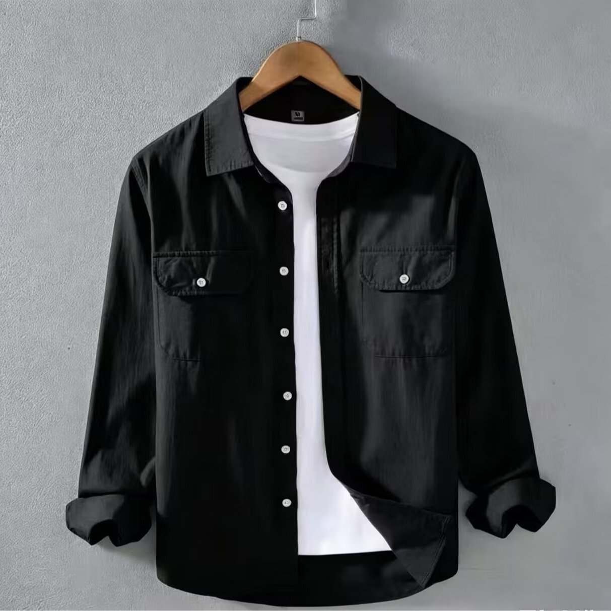 Solid-color Work Shirt For Men Autumn Japanese-style Trendy - Image 3