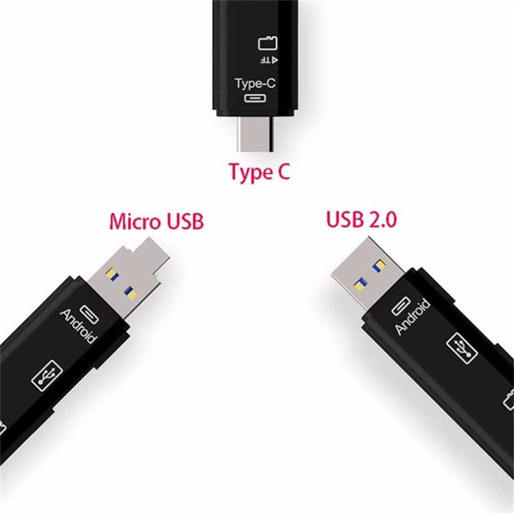 Type-C Micro USB To OTG Hub Adapter With TF Card Reader - Image 4