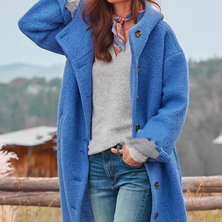Winter Coat Women's Thickened Tweed Medium-Length Trench Jacket Elegant Casual Outerwear Clothing - Image 3