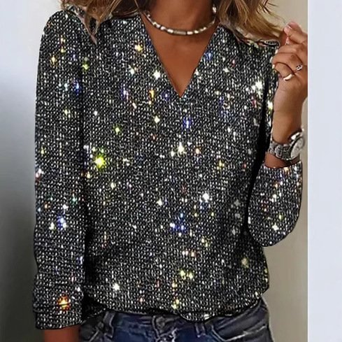 Loose-fit Digital-print Crew-neck Long-sleeve T-shirt