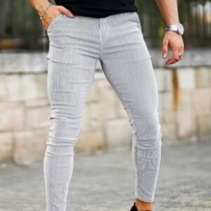 Men's Slim-fit Striped Casual Versatile Trousers