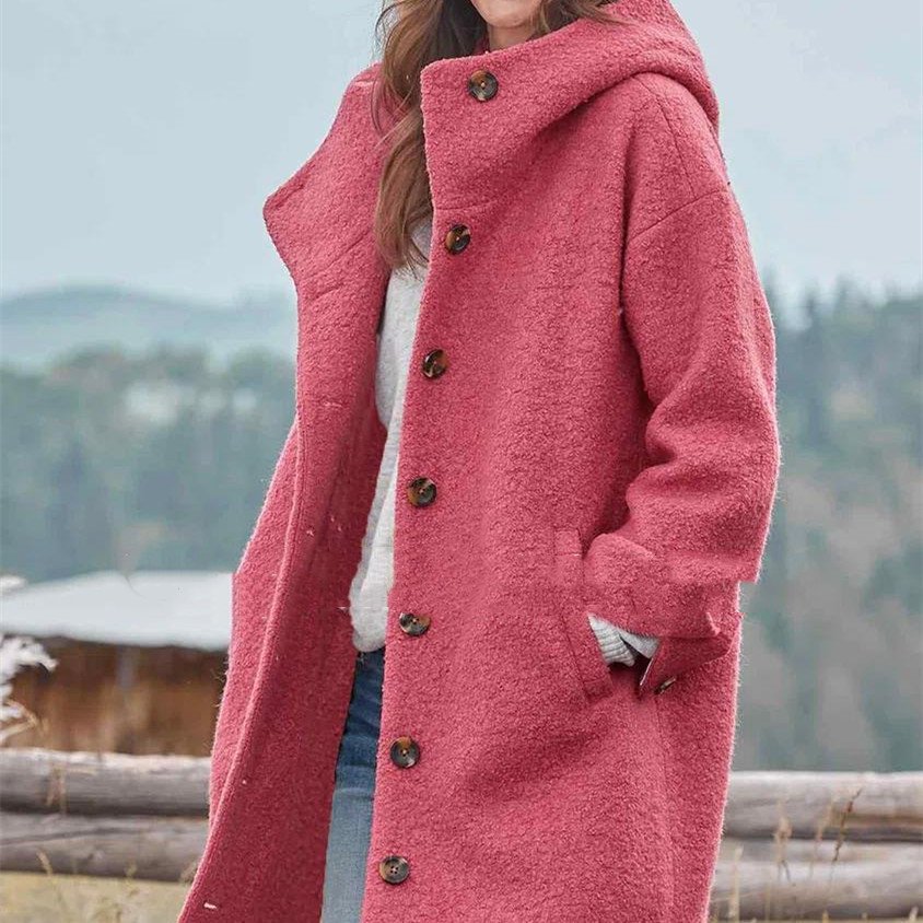 Winter Coat Women's Thickened Tweed Medium-Length Trench Jacket Elegant Casual Outerwear Clothing - Image 4
