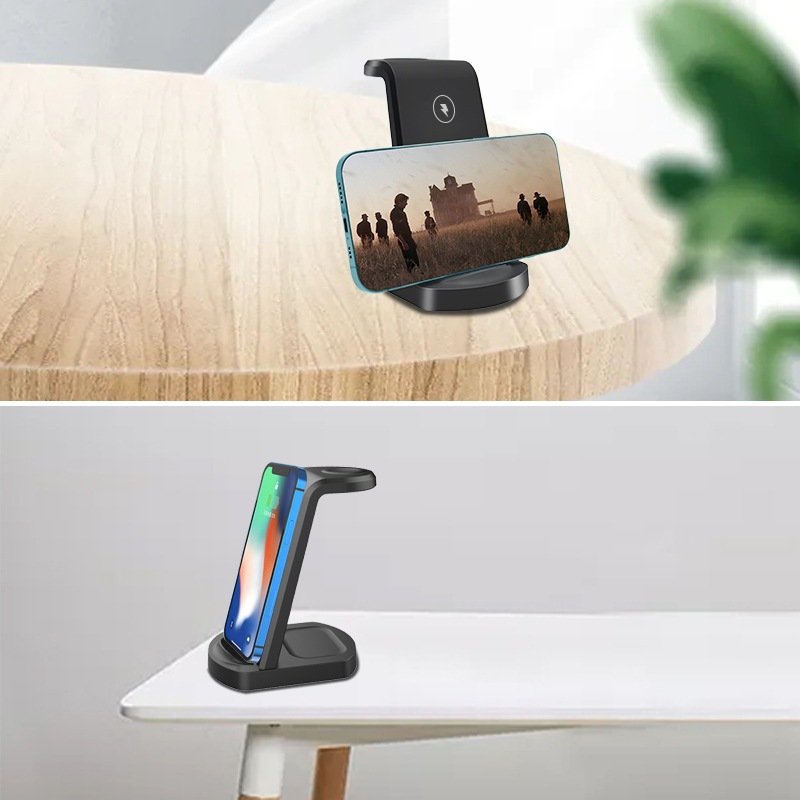 Three In One Wireless Charger Suitable for Mobile Phones, Headphones, Watches, Charging Brackets, Vertical Wireless Charging - Image 4