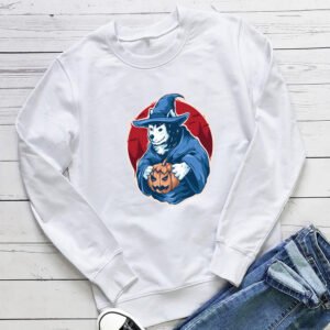 Pumpkin dog printed round neck long sleeved sweatshirt
