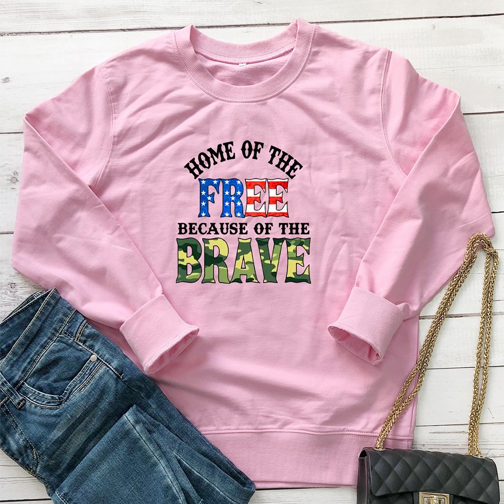 FREE BRAVE letter colored printed hoodie - Image 6