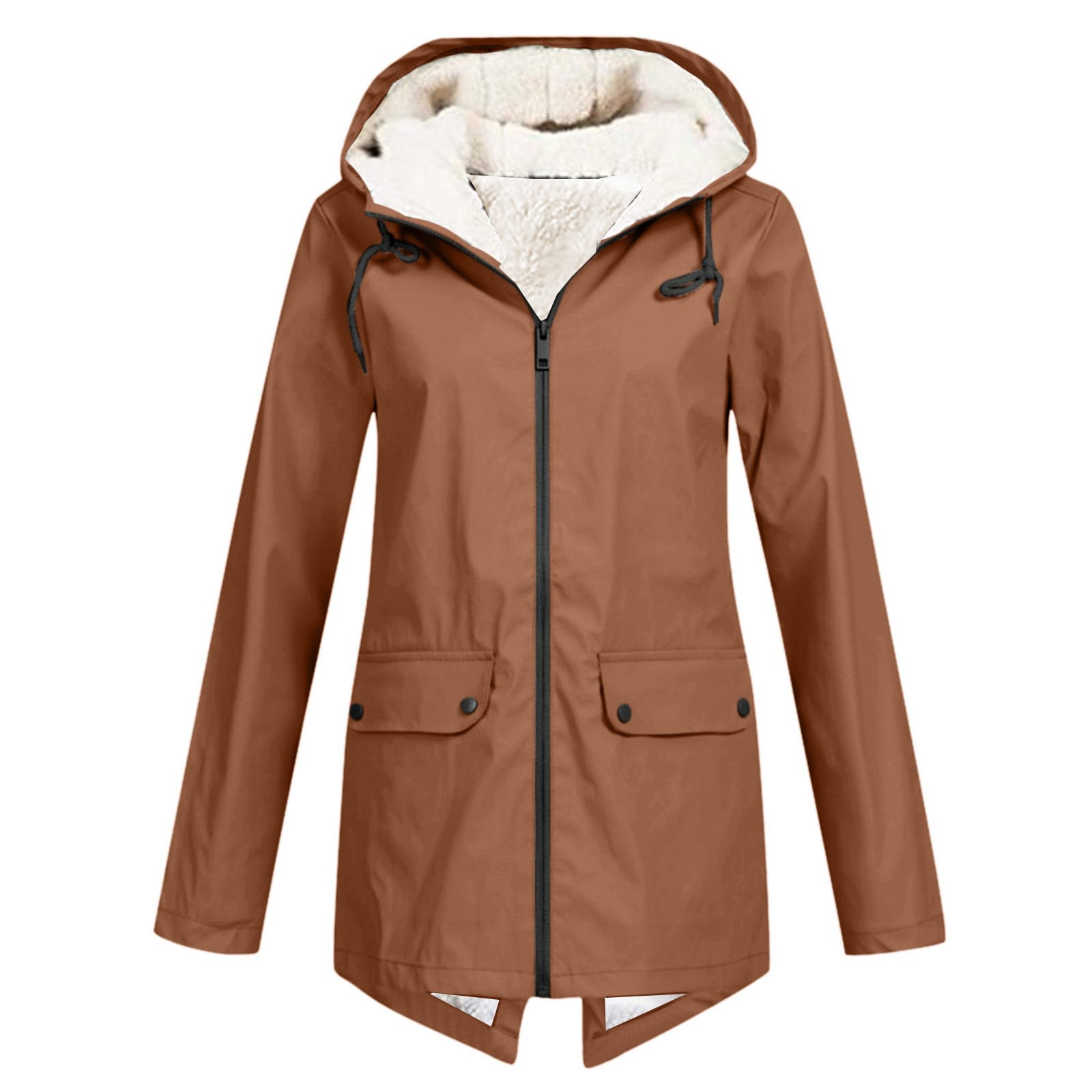 Winter Hooded Coat Fleece Padded Shell Jacket Outdoor Warm Thickened Windproof Coat For Men Women - Image 6