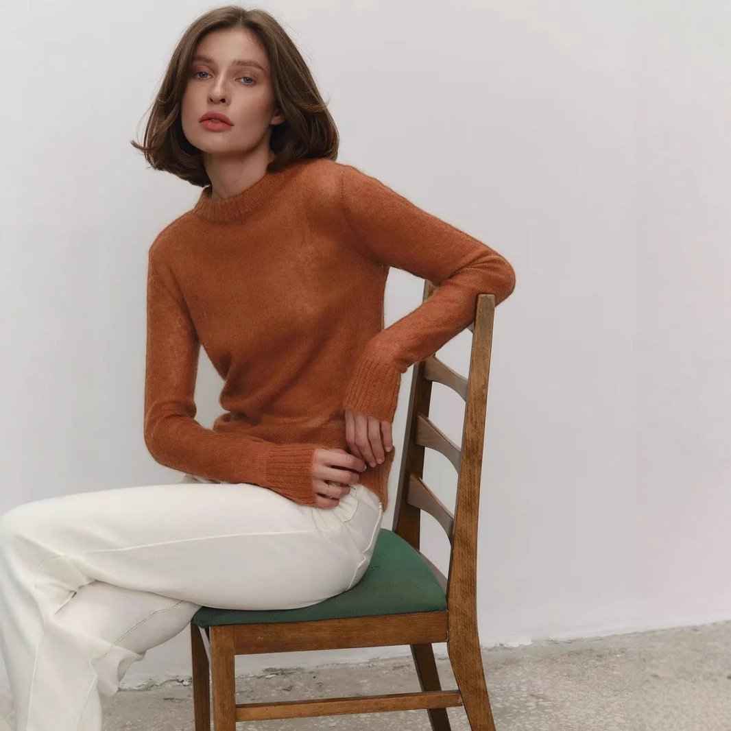 Women's Sheer Knit Bottoming Sweater - Image 3