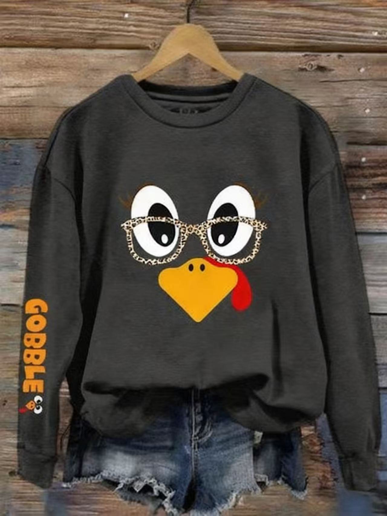 Women's Crew-Neck Sweatshirt With Animal Print - Image 9