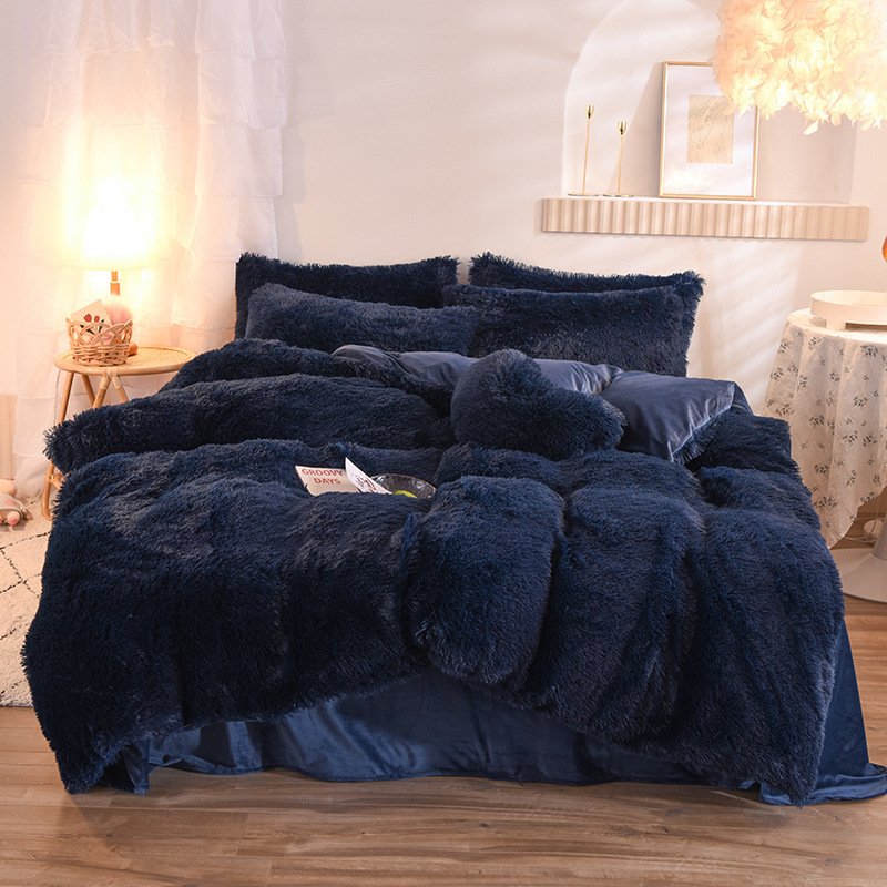 Luxury Thick Fleece Duvet Cover Queen King Winter Warm Bed Quilt Cover Pillowcase Fluffy Plush Shaggy Bedclothes Bedding Set Winter Body Keep Warm - Image 10