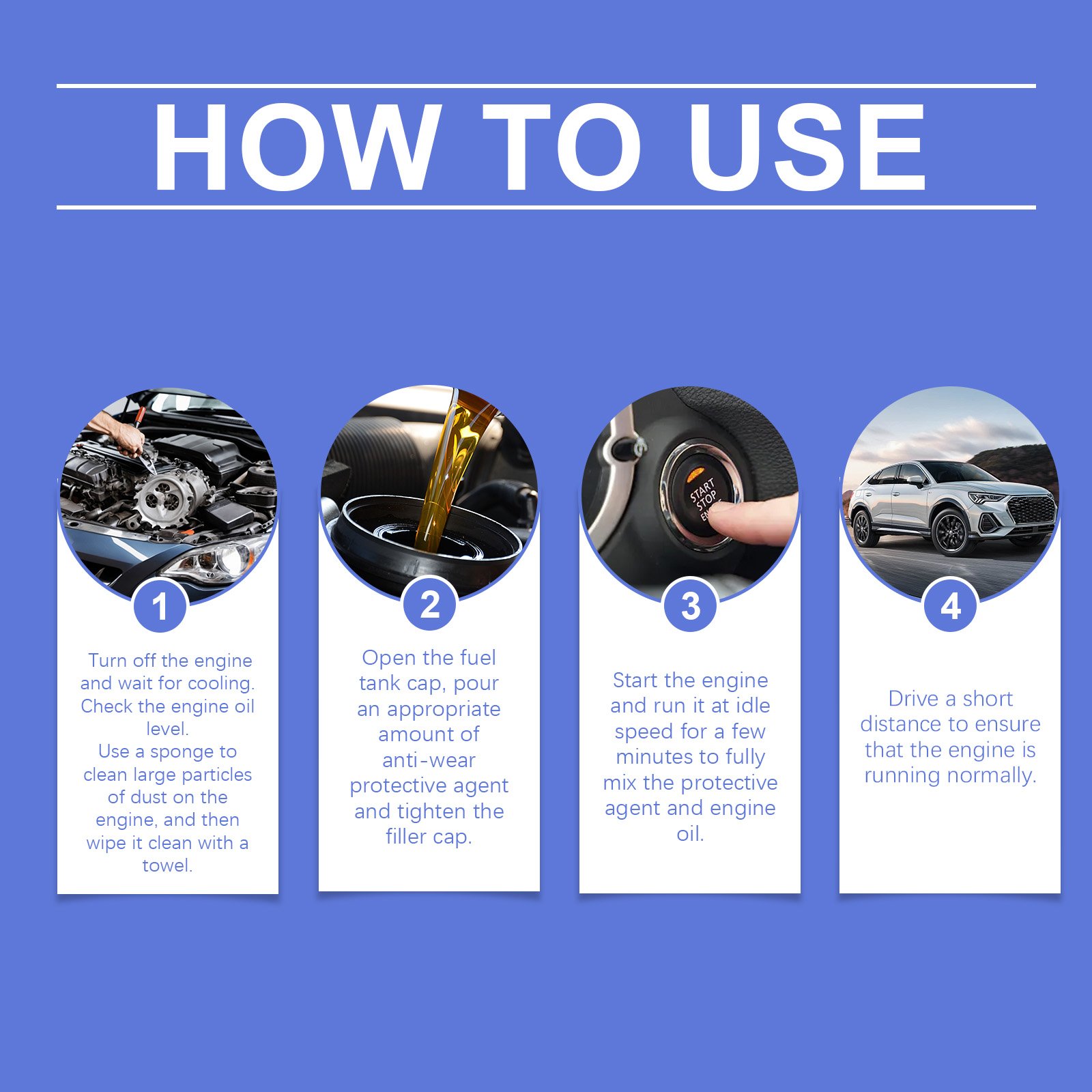 Homonth Engine Carbon Removal Anti-Wear Additives Automotive Engine Anti-Wear Rust And Noise Reduction Curing Agent - Image 6