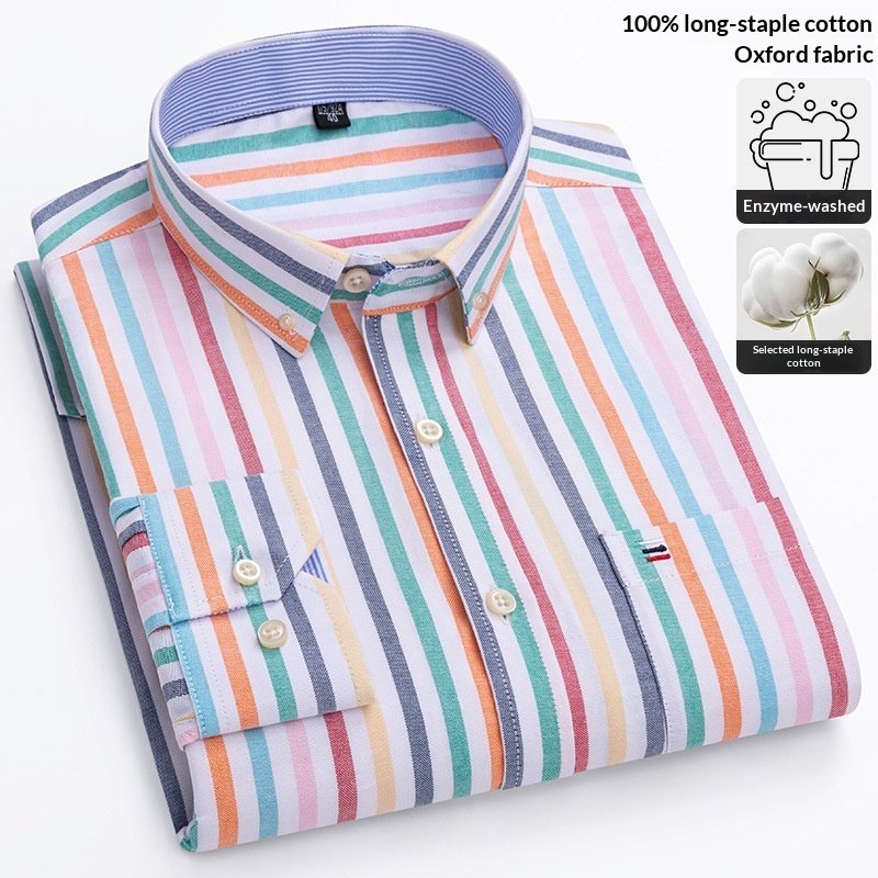Fashionable New Plaid Oxford Mens Shirt - Image 7