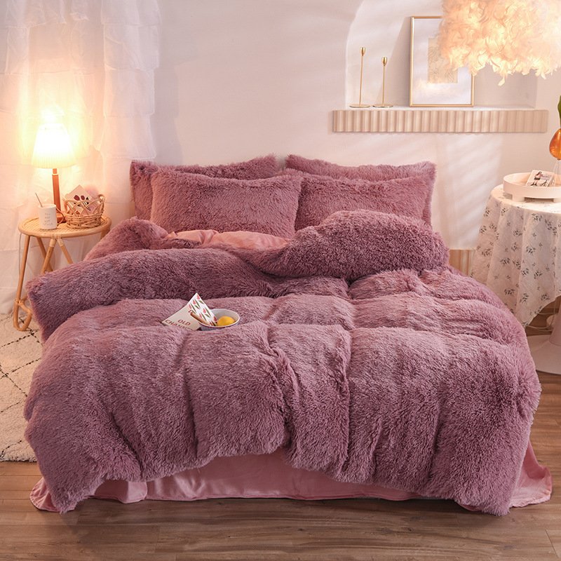 Luxury Thick Fleece Duvet Cover Queen King Winter Warm Bed Quilt Cover Pillowcase Fluffy Plush Shaggy Bedclothes Bedding Set Winter Body Keep Warm - Image 2