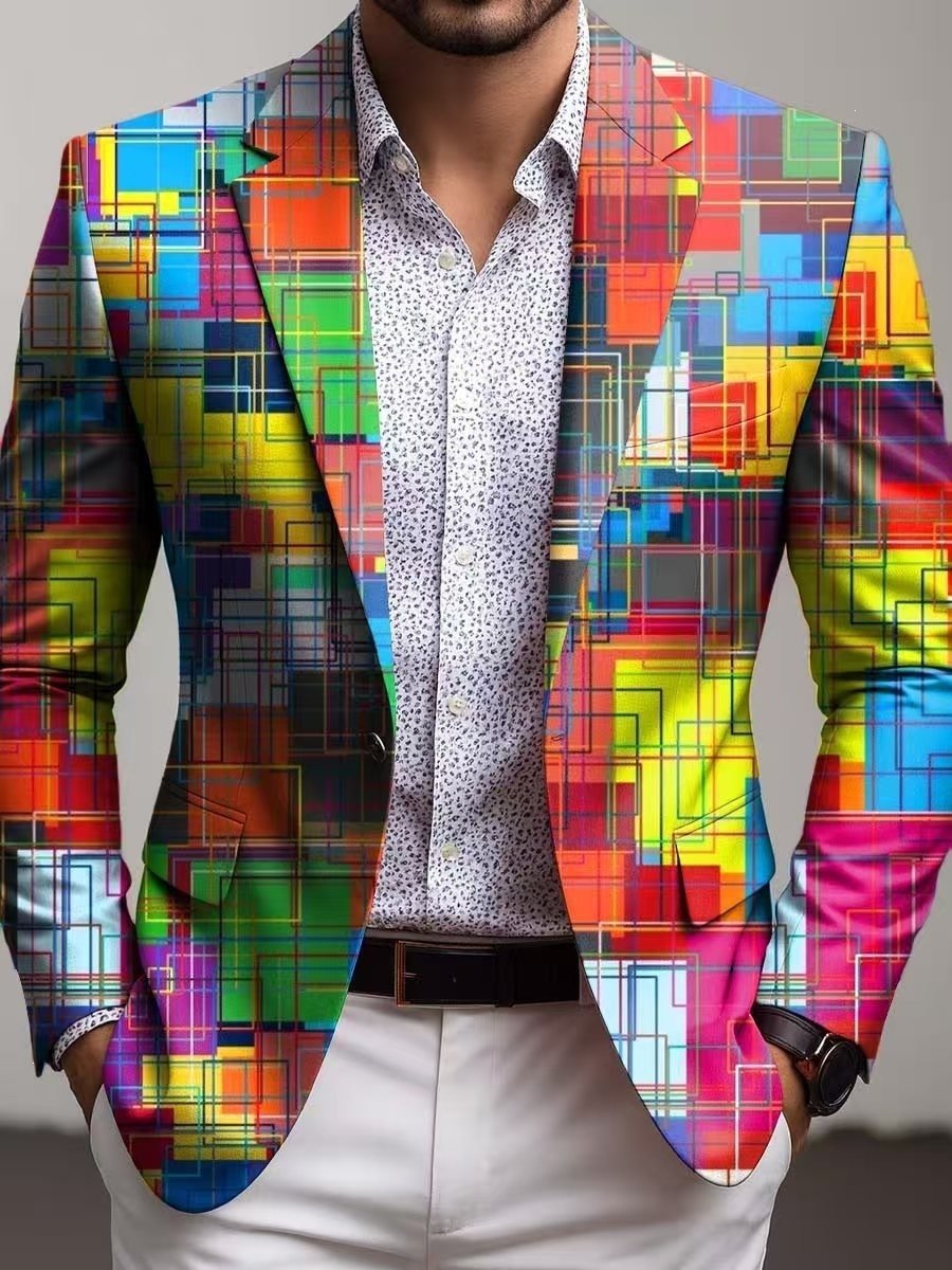 New Mens Digitally Printed Suit Jacket - Image 6