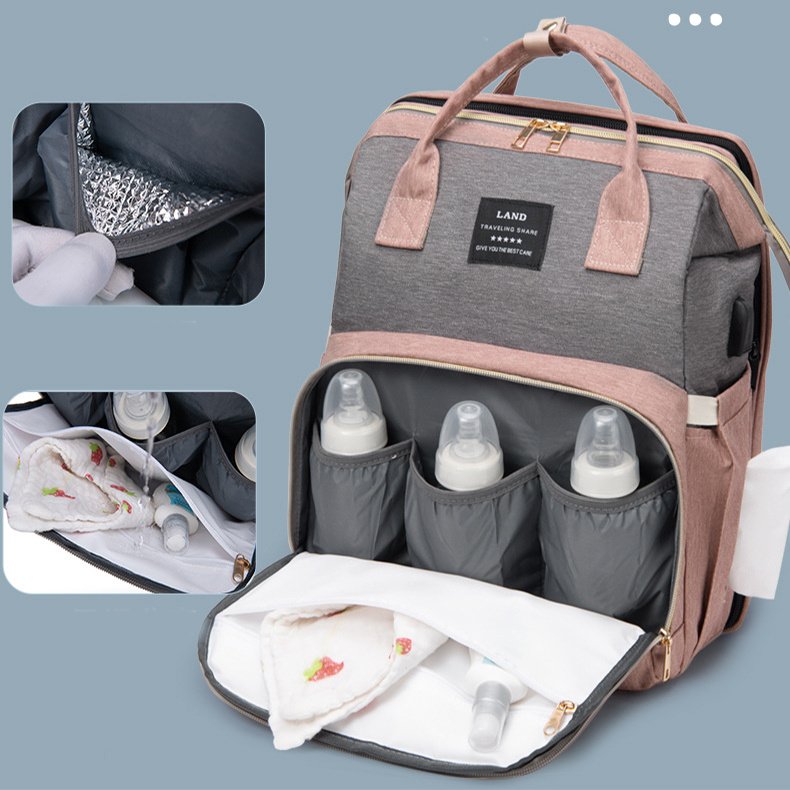 Mummy Baby Crib Backpack Large Capacity Out Milk Insulated Bag Women - Image 7