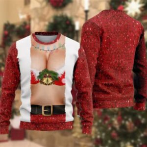 Fun And Quirky Christmas Sweater With Snowflake And Elk Prints For The Holiday Season