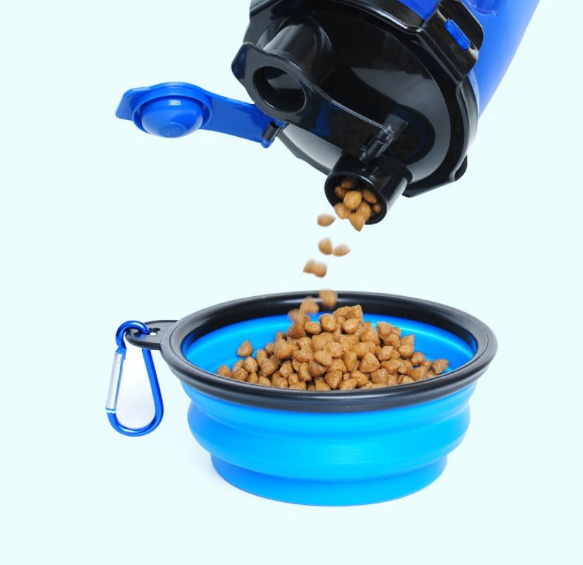2 In 1Pet Water Bottle Dispenser Travel Portable Dog Cat Drinking Silicone Bowl - Image 2