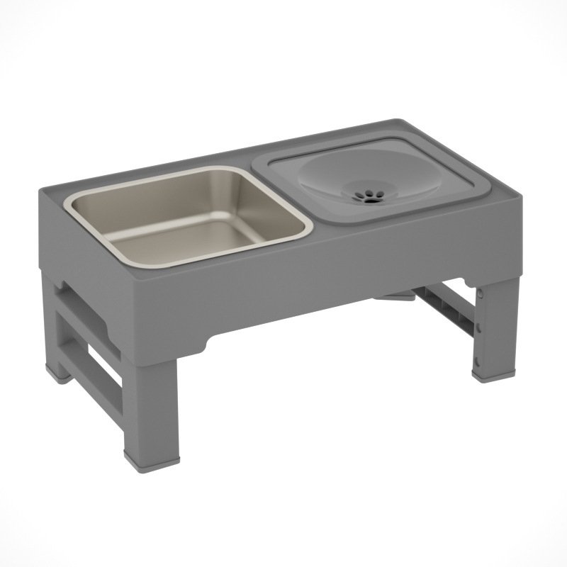 Dog Double Bowls Stainless Stand Adjustable Height Pets Feeding Dish Bowl Big Dog Elevated Food Water Feeders For Dogs Pet - Image 5