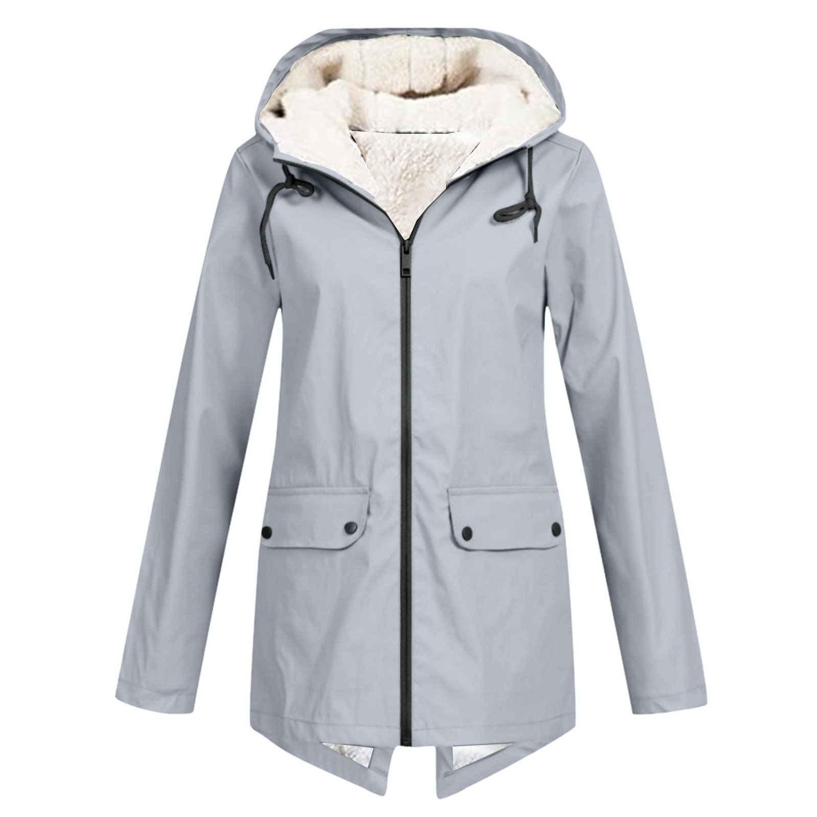 Winter Hooded Coat Fleece Padded Shell Jacket Outdoor Warm Thickened Windproof Coat For Men Women - Image 9