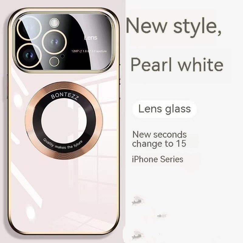 Apple 14 Phone Case Seconds To 15 Large Windows Baked Porcelain Without Logo Magnetic Suction Simple High - Image 5