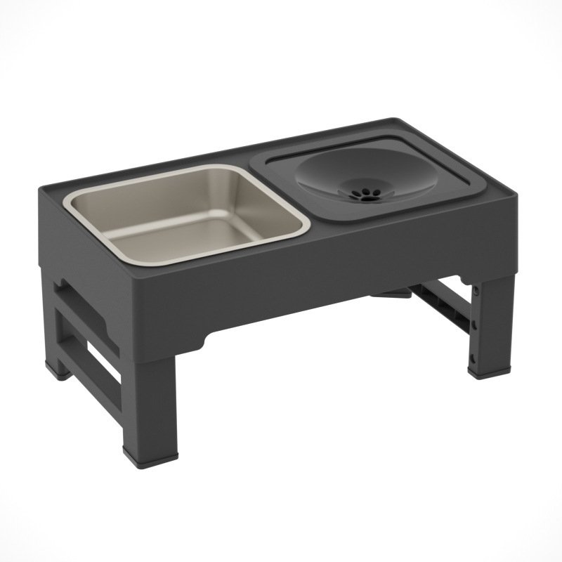Dog Double Bowls Stainless Stand Adjustable Height Pets Feeding Dish Bowl Big Dog Elevated Food Water Feeders For Dogs Pet - Image 3