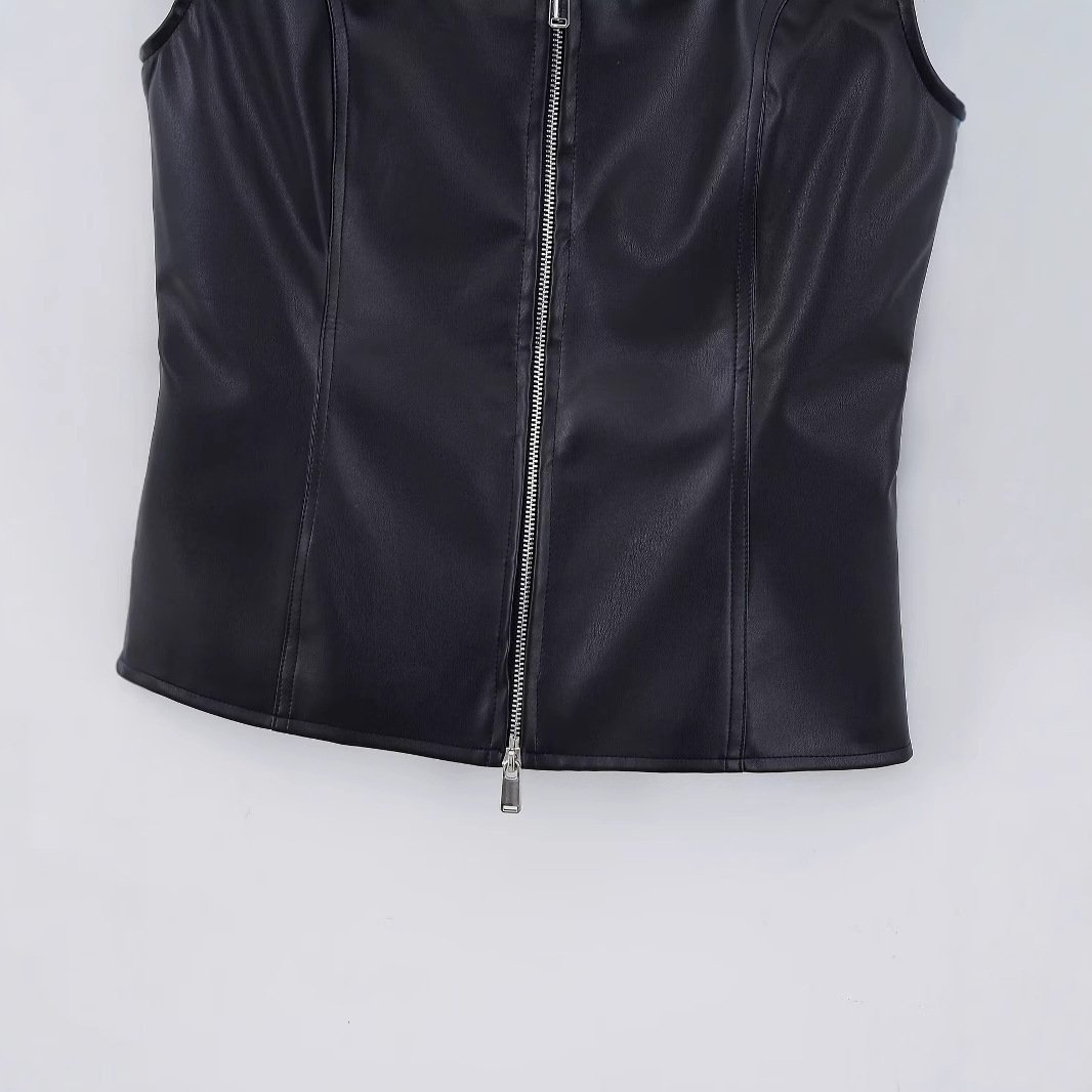 Women's New Zipper Ornament Top - Image 4