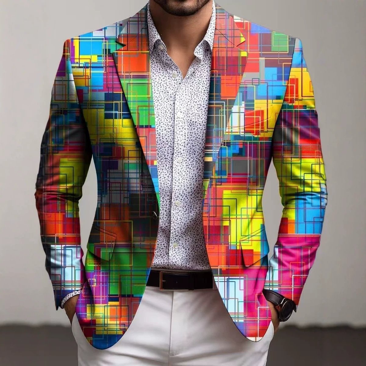 New Mens Digitally Printed Suit Jacket - Image 2