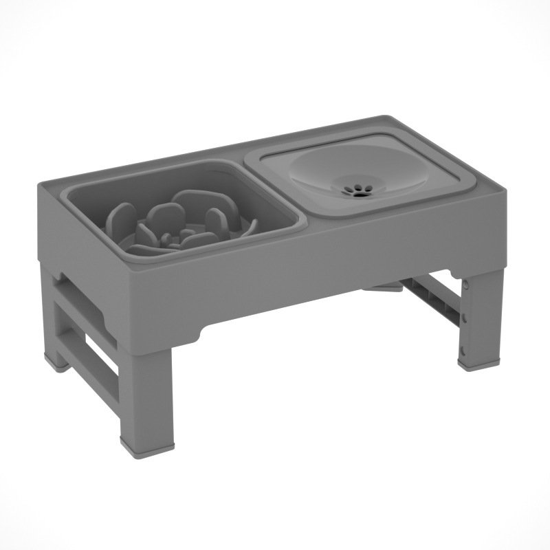 Dog Double Bowls Stainless Stand Adjustable Height Pets Feeding Dish Bowl Big Dog Elevated Food Water Feeders For Dogs Pet - Image 4