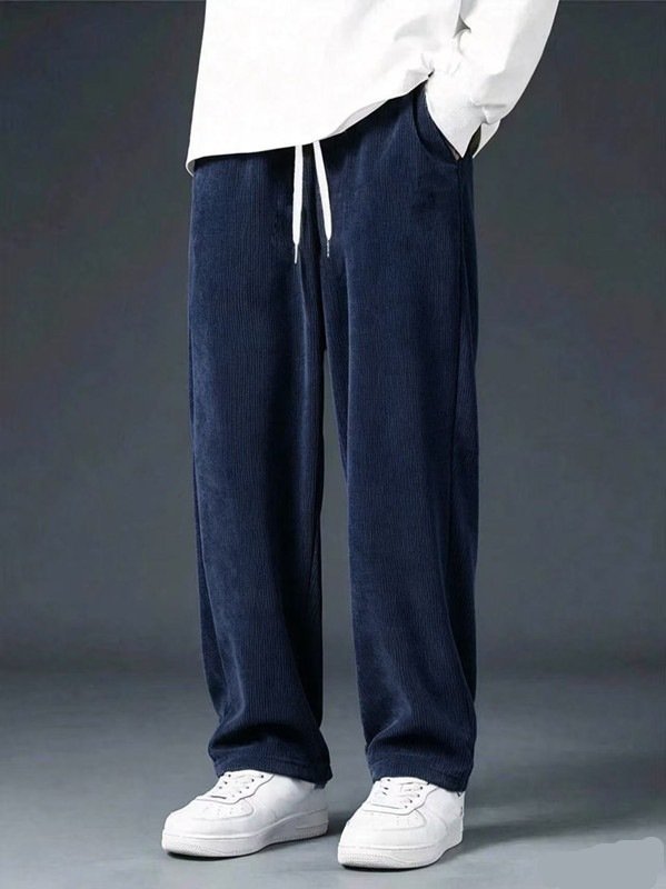 Men's Corduroy Straight-Leg Sweatpants Casual Wide-Leg Pants - Image 7