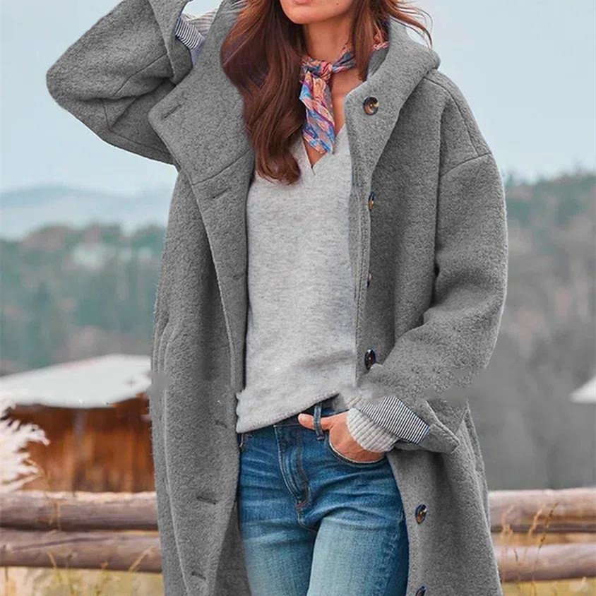 Winter Coat Women's Thickened Tweed Medium-Length Trench Jacket Elegant Casual Outerwear Clothing - Image 5