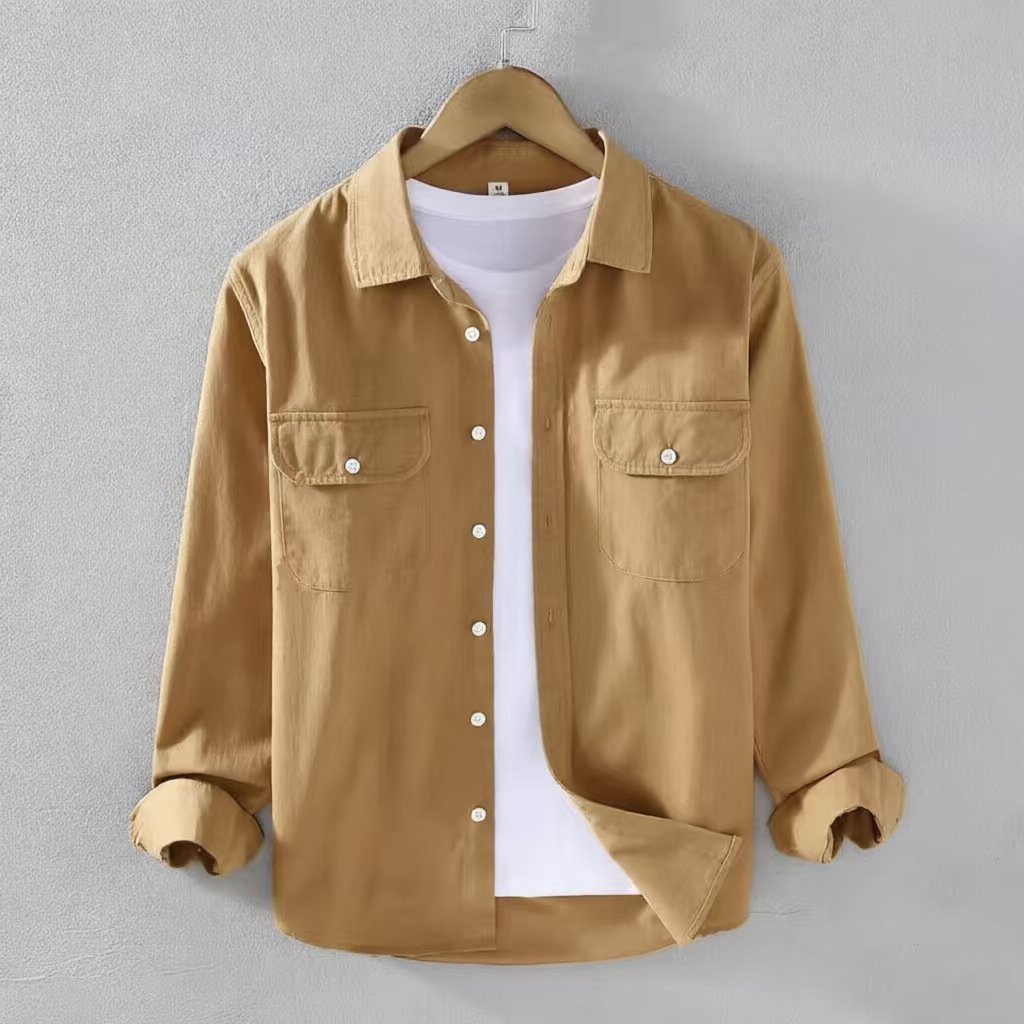 Solid-color Work Shirt For Men Autumn Japanese-style Trendy - Image 8