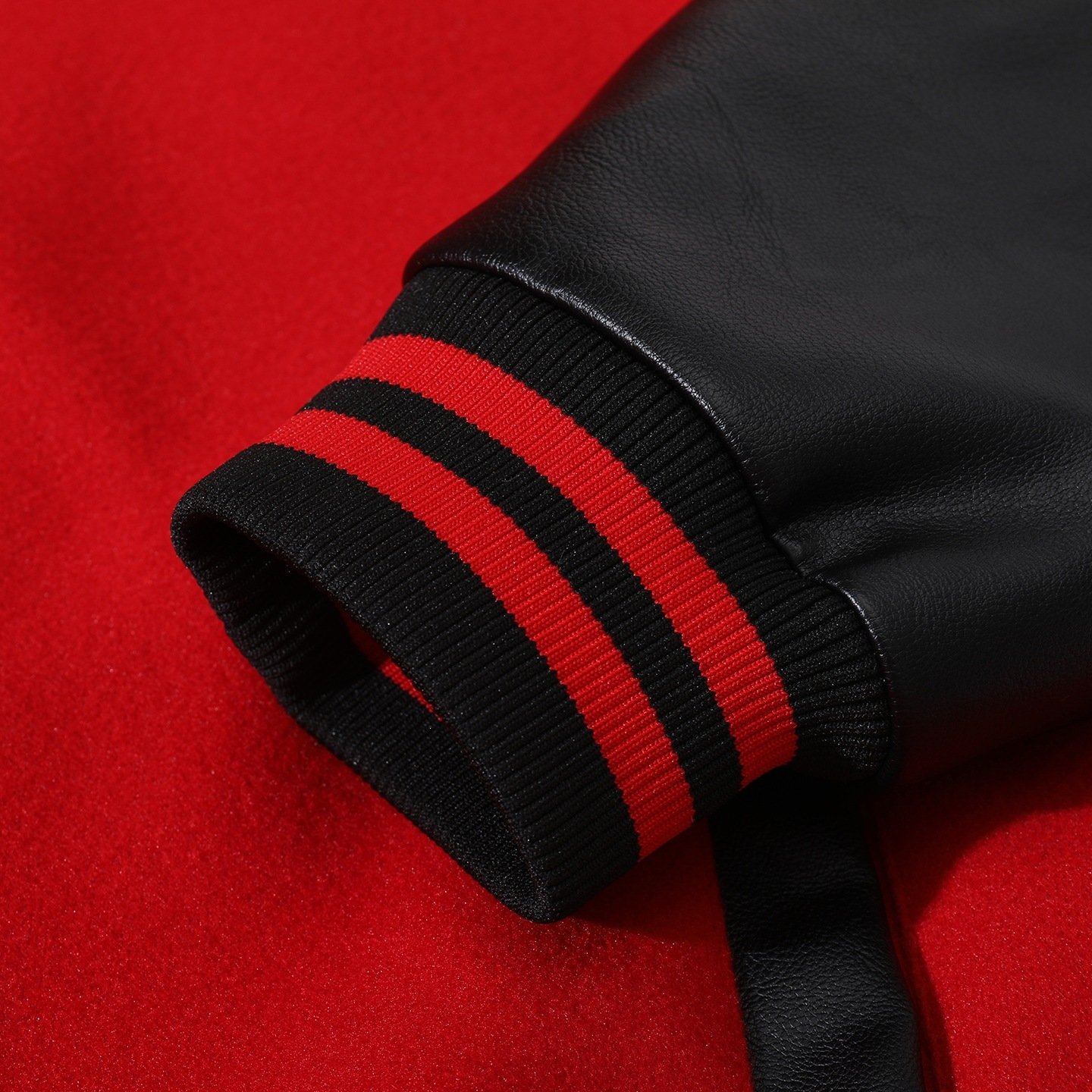 Springautumn New Wool-blend Jacket With PU Leather Sleeves - Image 8
