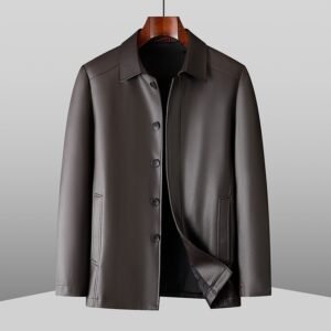 Men's Mid-length Casual Leather Jacket