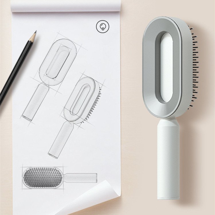 Self Cleaning Hair Brush For Women One-key Cleaning Hair Loss Airbag Massage Scalp Comb Anti-Static Hairbrush - Image 6