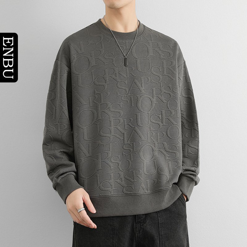 Round-neck Hoodless Solid-color Loose-fitting Versatile Bottoming Shirt - Image 3