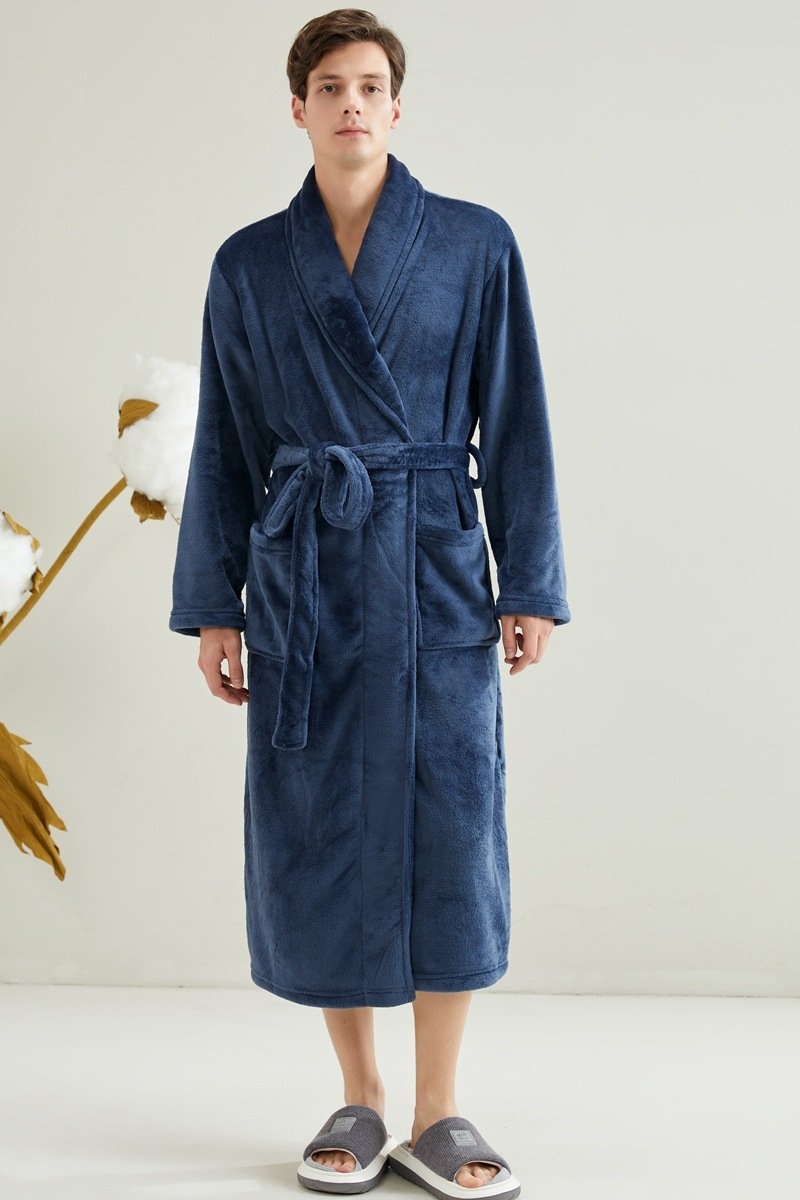 Couple's Flannel Bathrobe For Men - Image 2