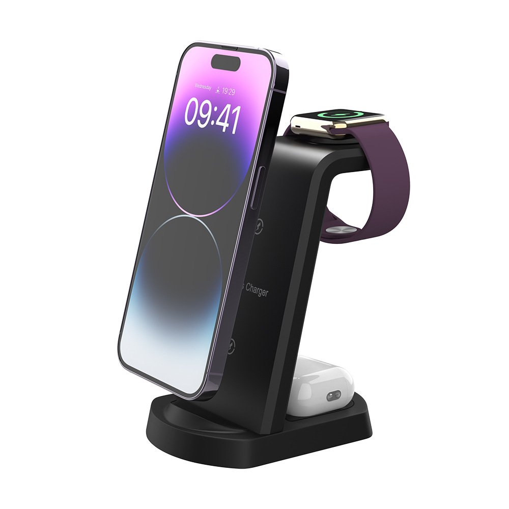 Three In One Wireless Charger Suitable for Mobile Phones, Headphones, Watches, Charging Brackets, Vertical Wireless Charging - Image 5