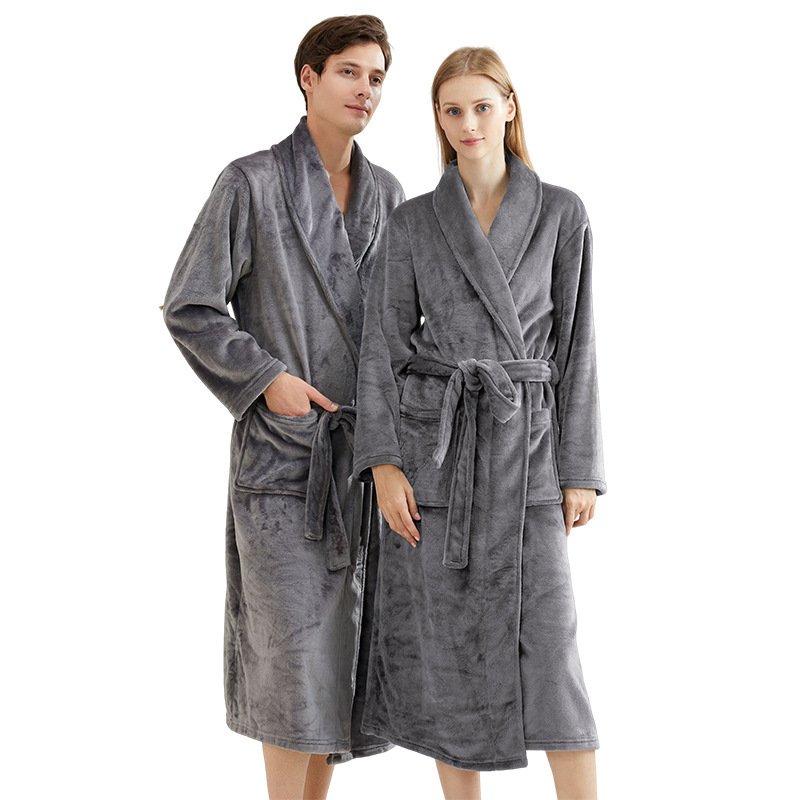 Couple's Flannel Bathrobe For Men - Image 5