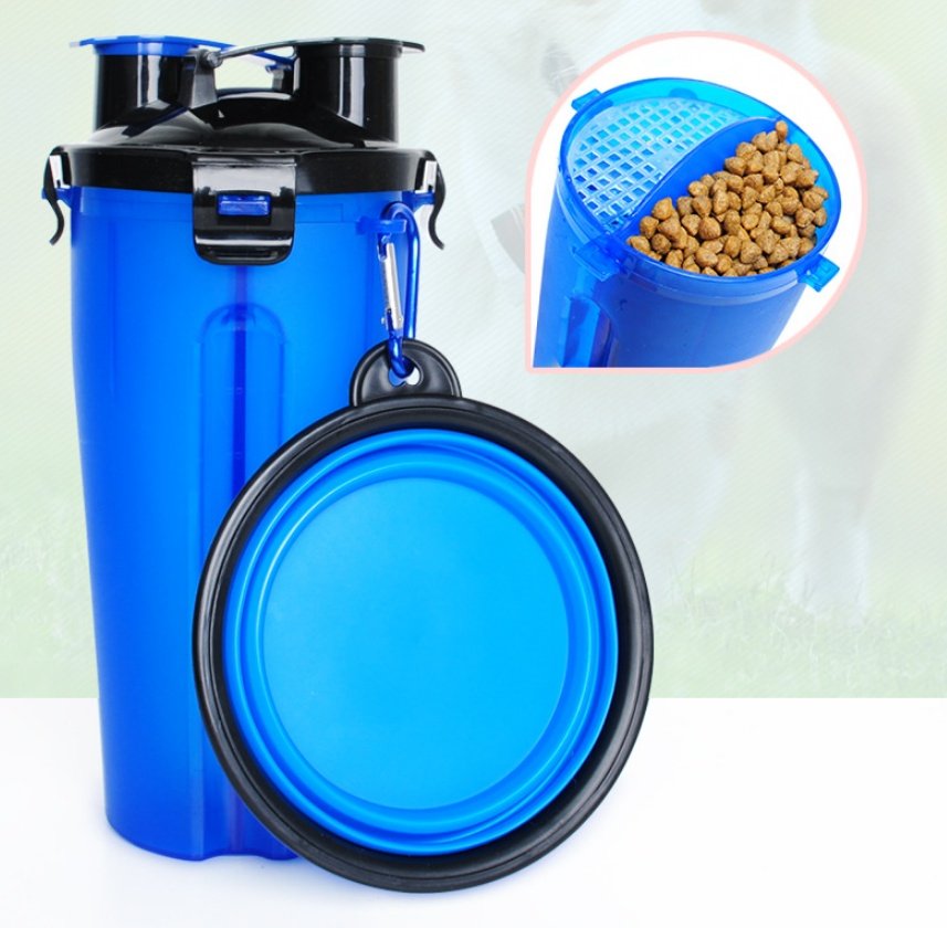 2 In 1Pet Water Bottle Dispenser Travel Portable Dog Cat Drinking Silicone Bowl - Image 4
