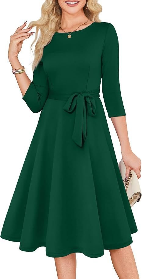 Elegant Round Neck Knitted Dress For Women - Image 6