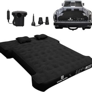 Umbratuo inflatable mattress is suitable for 6-6 foot full-size short truck lathes, inflatable truck tents with pumps, pickup ca